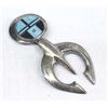 Image 1 : Navajo Sterling Channel Inlay Sandcast Naja Pendant