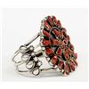 Image 1 : Navajo Sterling  Coral Cluster Bracelet by Running Bear