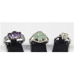 3 Sterling Silver Rings