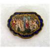 Image 1 : 800 silver compact. Enamel decoration of maidens in forest. $100-150...