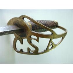 Confederate Froelich sword guard C.S.A. No scabbard. Very good condition. $2000-2500...