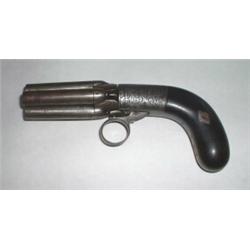 French ring trigger four barrel. Pepper box, screw barrels, engraved frame, and back strap. Very...