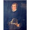 Image 1 : 19th century American School. Portrait of a boy and his dog. Oil on canvas. Framed. Several tears...