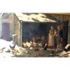 Image 1 : E.R. Maes, Jan David Col. "Feeding The Chicken". Oil on canvas, signed E.R. Maes - D. Col in lowe...
