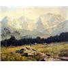 Image 1 : Otto Pippel. Late fall landscape with snow covered mountains. Oil on canvas, signed Otto Pippel i...