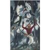 Image 1 : P. Cohen. 20th century American School. Construction workers. Oil on canvas, 1948, signed and dat...