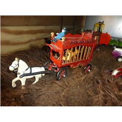 Cast Horse Draw Circus Wagon Toy