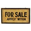 Image 1 : Black and White For Sale Sign Painted Wood
