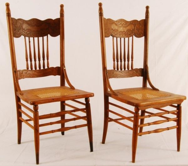 Antique Oak, Cane Bottom Chairs