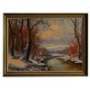 Image 1 : Gordon Haas Winter Scene Oil Painting