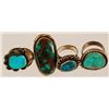 Image 2 : 4 Navajo Indian Jewelry Rings Turquoise & Silver
