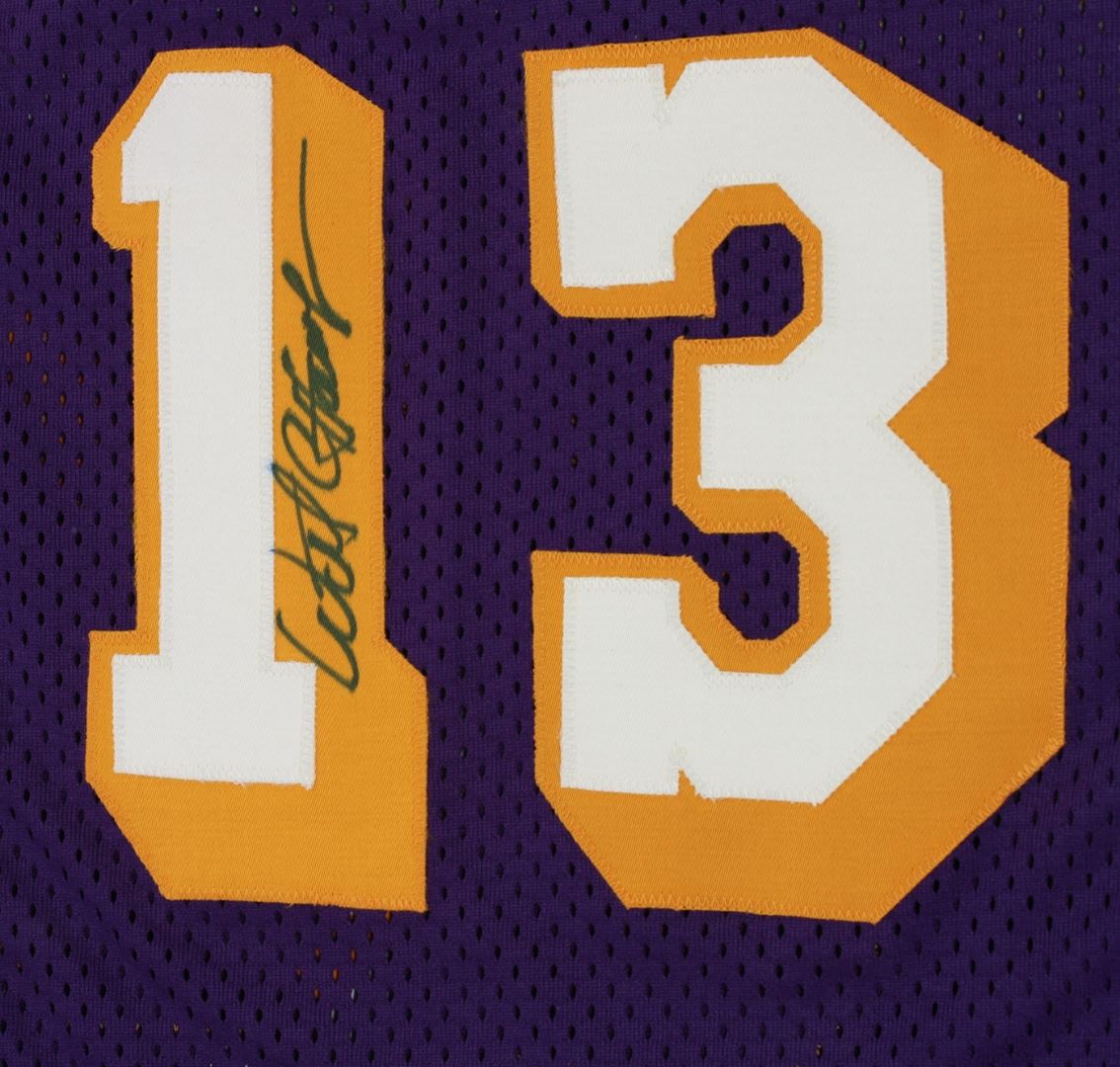 wilt chamberlain autographed jersey
