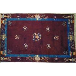 NICHOLS CHINESE THROW RUG - Some wear.  5' 3" x 8', G.  Est. 150-250...