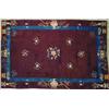 Image 1 : NICHOLS CHINESE THROW RUG - Some wear.  5' 3" x 8', G.  Est. 150-250...
