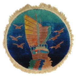 NICHOLS ROUND MAT - Dia.-19", G-VG.  Est. 50-100...