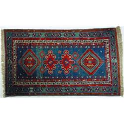 CAUCASIAN TYPE THROW RUG - 3' x 5' 4", VG.  Est. 200-400...