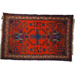 CAUCASIAN TYPE THROW RUG - 4' 9" x 72", G-VG.  Est. 400-600...