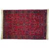 Image 1 : SAROUK THROW RUG - 3' 2" x 4' 10", G-VG.  Est. 200-400...