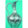 Image 1 : SOVIET SILVER EWER - Engraved floral band decoration with black enameled accent, 875, approx. 7 T...