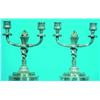 Image 1 : GERMAN SILVER EMPIRE STYLE CANDELABRA - Elaborate detailed castings, flame finials, late 19th Cen...