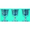 Image 1 : 3 A. E. WARNER FOOTED CUPS - Acorn and leaf engraved body with molded banding, "10.15," engraved...