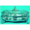 Image 1 : GERMAN SILVER COVERED DISH - 800, cherub finial, floral embossed hinged lid, engraved throughout,...