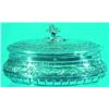 Image 1 : 800 SILVER OVAL BOX - Floral finial, hinged lid, embossed and engraved throughout, approx. 6 T.O....