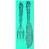 Image 1 : SILVER FISH SET - Ornately engraved blade, entwined dolphin, filled handles, Albert Cole.  L-12",...