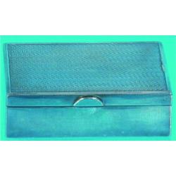 ENGLISH STERLING BOX - Top engraved in wave pattern, hinged lid, marked "S & Co.," bottom marked...