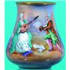 Image 1 : MINIATURE ENAMELED PORTRAIT VASE - Woman playing string instrument, man holding music, signed Cot...