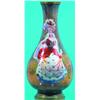 Image 1 : MINIATURE ENAMELED PORTRAIT VASE - Elegant lady with cane, monogrammed and signed Juan, enameled...