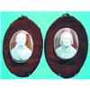 Image 1 : PAIR OF CARVED SHELL CAMEO PORTAIT BUSTS - Oval, Hayes family.  H-2 1/4", VG-EX.  Est. 75-125...