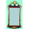 Image 1 : ANTIQUE CHIPPENDALE STYLE MIRROR - Mahogany with gilt shell, foliate and drapery decoration; some...