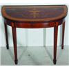 Image 1 : ANTIQUE HEPPLEWHITE CARD TABLE - Mahogany with urn and drapery inlaid top, band inlay and line in...