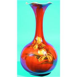 ROOKWOOD VASE - Iris, standard glaze, signed Kataro Shirayamadani, stamped 380A; 1 1/2" hairline...