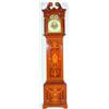 Image 1 : ENGLISH TALL CASE CLOCK - Mahogany and ornately inlaid case, brass and silver face, 8 day movemen...