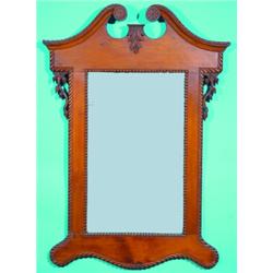 ANTIQUE PINE MIRROR - Mirror silver has some deterioration.  H-40", VG.  Est. 100-200...