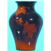 Image 1 : SMALL ROOKWOOD VASE - Standard glaze, artist Eliza Lawrence, maple leaf design #83F; finish craze...