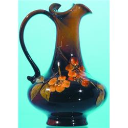 SMALL ROOKWOOD EWER - Standard glaze, artist Sallie Coyne, holly berry design, #726W.  H-5", VG-E...