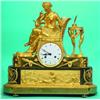 Image 1 : FRENCH EMPIRE MANTLE CLOCK - Classical form , LeRoy maker, silk thread pendulum, fire gilt; back...
