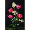 Image 1 : STILL LIFE - "Flowers in Chinese Bowl," oil on masonite, signed F. H. Redelius, wood frame.  25"...
