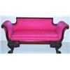 Image 1 : EMPIRE STYLE SOFA - Carved feet and arms.  L-64", VG-EX.  Est. 500-700...