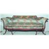 Image 1 : 20TH CENTURY SOFA - Mahogany, upholstered soiled and worn. 34" x 84", F.  Est. 150-250...