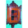 Image 1 : VICTORIAN HANGING CORNER CUPBOARD - Stained wood, cherry stain.  H-36", VG-EX.  Est. 150-250...
