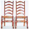 Image 1 : PAIR OF LADDER BACK CHAIRS - Oak, 20th Century, 5-slat.  H-42", G-VG.  Est. 75-125...