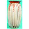 COPENHAGEN VASE - Painted ceramic, red floral and gold accents, crackle glaze.  H-12", G-VG.  Est...
