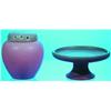 Image 1 : LOT OF 2 PIECES ROOKWOOD - Matte finish, (1) Tazza #1617; (1) covered jar #1321E-1929; hairline i...