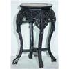 Image 1 : ORIENTAL TABOURETTE - Rosewood, octagonal top with marble insert, openwork.  H-24", Dia.-12', G-V...