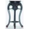 Image 1 : ORIENTAL TABOURETTE - Rosewood, round top with marble insert, openwork.  H-24", Dia.-11", VG-EX....