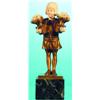 Image 1 : FLOWER GIRL FIGURINE - Carved ivory and bronze on marble plinth, inscribed Rich. W. Lange, monogr...